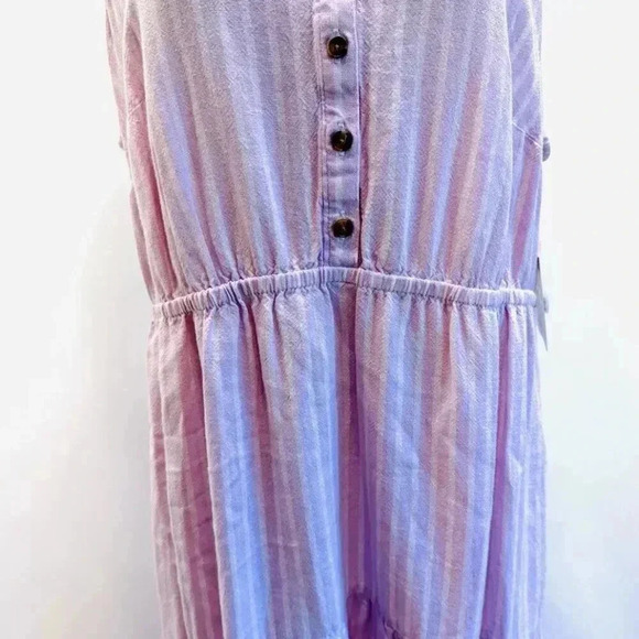 NWT SONOMA Women Sleeveless Pullover Purple Elastic Waist V-Neck Long Dress 0X - Picture 3 of 12